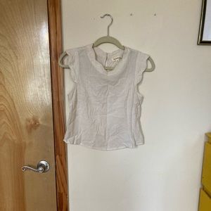 White scallop tank top